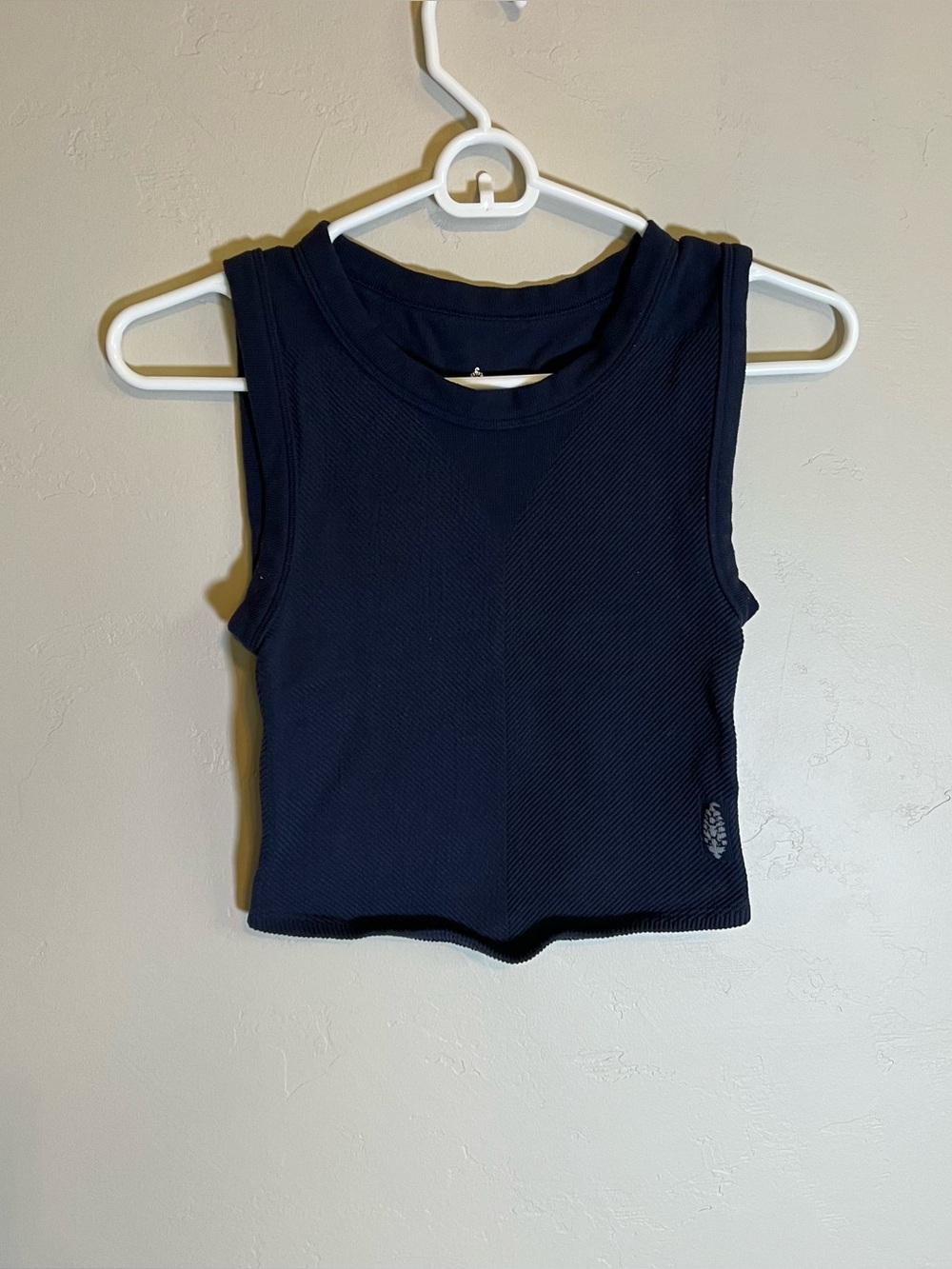 Free People Movement Free Throw Muscle Tank Top Navy Ribbed Shirt Size XS/S